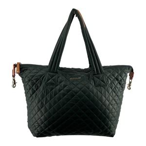 MZ Wallace Green Quilted Oxford Medium Tote Shoulder Bag Crossbody Strap